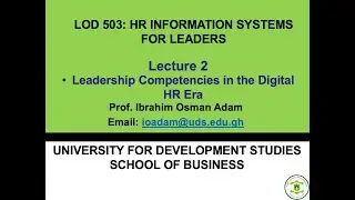 Lecture 2  Leadership Competencies in the Digital HR Era