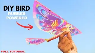 DIY Ornithopter Rubber Powered. Flying Bird Model Build.