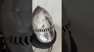 Medieval Churburg Bascinet Helmet with Aventail | Knight Reenactment Armor