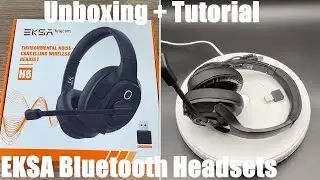 EKSA Bluetooth Headsets with Microphone & USB Dongle, 30 Hours Talk Time Unboxing and instructions