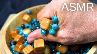 ASMR Wooden Balls & Cubes in Honey 🍯 Sticky Relaxing Sounds