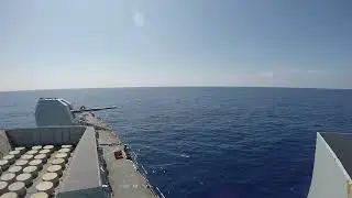 HMS Monmouth conducts 4.5&rdquo; gunnery exercise