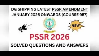 PSSR AMENDMENT 2026 - COURSE 957 | QUESTION AND ANSWERS | DG SHIPPING | E LEARNING | LATEST 