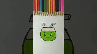 How to draw green coconut 🥥💚#drawing #art #kpop #satisfying #shorts #shortsfeed