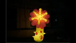 Yellow Inflatable Flowers with Blower for Visual Feast Stage Decoration