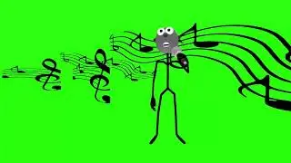 Animated Green Screen Stick Singer