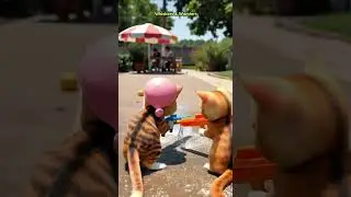Splash time with these adorable cats 🐱 💦 #cat #petsrule #funny #cuteanimal #cutepet #funnycats