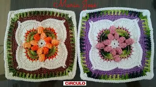 Square indiano em crochê com Maria José