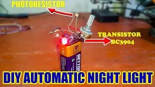 how to make automatic night light circuit using one transistor at home