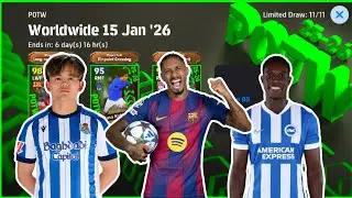 POTW Worldwide 15 JAN '26 Pack Opening | Raphinha, T.Kubo, Welbeck | eFootball 2026 Mobile