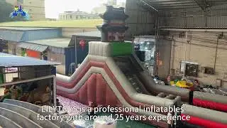 Chinese Style Tower Inflatable Speed Slide: Ultra-Long Track Fun for All!