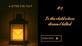 To the child whose dream I killed (Letter #2)