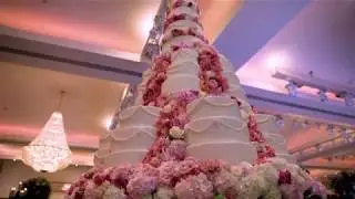 Asian wedding cakes Shamala & Syed MERIDIAN GRAND 42tier GRAND fountain cake