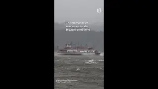 Cascade Locks sternwheeler breaks free of moorings in blizzard conditions