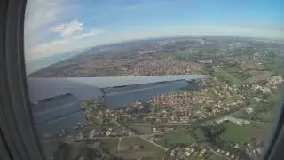 Italian Air Force Tanker landing at LIRE Pratica di Mare  - Atterraggio del KC-767A - Window View