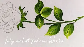 Rose painting on fabric| Rose painting by Lily artist fabric Works