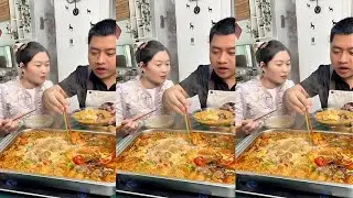 The couple's daily meals are a battle of wits. #food #funny #mukbang #couple #unexpected