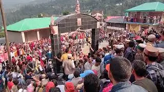 Devta ved vyas rishi milan with mangru mahadev in chattri during shikari mata tour.