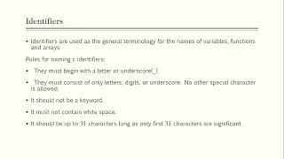 C Keywords and Identifiers | Malayalam tutorial