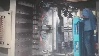 Plastic injection molding of large pallets.