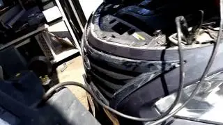 Flood car's engine filled with water