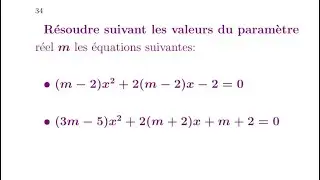 Équation du second degré avec paramètre #polynome#second #parametre