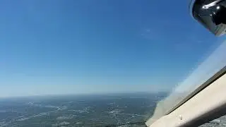 Bombardier Challenger 350 Jet departure from Kansas City Downtown Airport (MKC) Runway 19 (KLM)