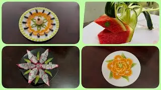 Beautiful fruits decoration/orange, dragon fruit and watermelon plate art/ BC's life.