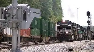 Norfolk Southern 348 NB With CN & CP Units! Powder Springs,Ga 04-26-2014&copy;