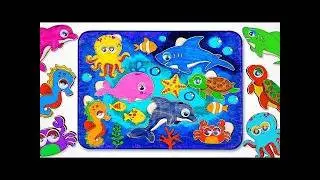 🎨 Draw & Color Sea Animals! 🐳🌈🐙 Underwater Puzzle Fun for Toddlers