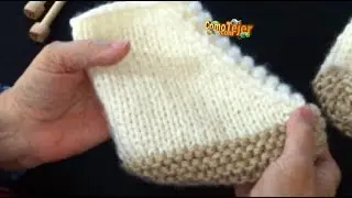 C&oacute;mo Tejer Pantuflas o Botines para Adulto (L) 2 agujas, palitos, tricot, knitting (1576)