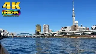 【4K HDR】 Walk on Sumida River Asakusa | Amazing Tokyo Skytree View - Japan Walking Tour 東京散歩