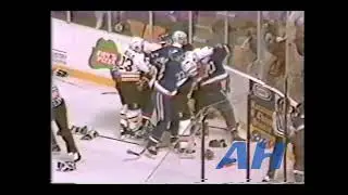 AHL Feb. 2, 1991 Maine Mariners v Capital District Islanders (melee) Lou Crawford v Alan Kerr