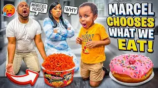OUR TWIN SON MARCEL DECIDES WHAT WE EAT FOR 24 HOURS CHALLENGE **BAD IDEA**