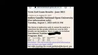 Ignou result term end June 23 normal student 9th update#june 2023 result #IGNOU#ignouresult#june2023