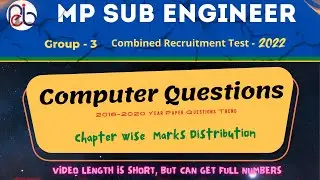 Computer Questions : Chapter Wise Marks Distribution || MP Sub Engineer Vacancy 2022 || MPPEB