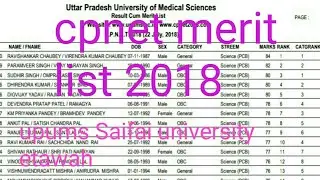 Cpnet merit list 2018