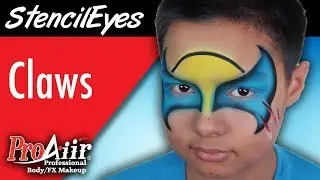 Face Painting with StencilEyes Claws Airbrush Face Painting