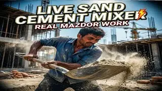 Live Sand Cement Mixer Work 💥 Real Mazdoor Construction Site | Strong Masala Mixing