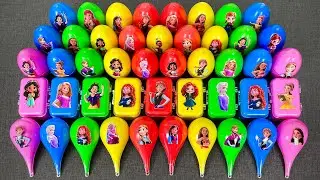 Search Clay Slime ASMR 🌊 Disney Princesses Elsa Anna Ariel Stickers in Egg & Water Drop