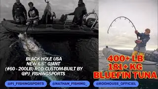 🔥 400+ lb (181+kg) Bluefin Tuna in 2 hours and 20 minutes! Black Hole USA 6&rsquo;6&rdquo; Giant Rod!