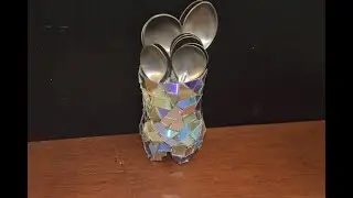 Plastic Bottle Spoon Stand | DIY Spoon stand | Waste CD Craft Ideas | Plastic Bottle Craft