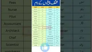 50 Professions in English and Urdu | Learn job names with urdu meanings. #ytshorts
