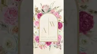 Boho elegant digital wedding invitation