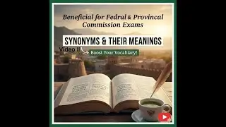 English Synonyms with Urdu Meaning 2/2 | KPPSC, SST, CSS, PMS & Lecturer Exams Preparation