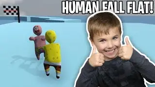ГУБКА БОБ и ПАТРИК ЗАНИМАЮТСЯ ЛЕДЯНЫМ ПАРКУРОМ в HUMAN FALL FLAT!!!