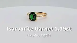 Have you seen a Tsarvorite garnet set in 18k yellow gold? #gemstone #januarybirthday #green