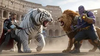 ⚔️ Ferocious Thor White Tiger  🆚  Massive Thanos Lion King | Ultimate Wild Animal Fight Showdown