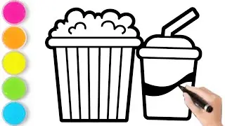 How To Draw Popcorn For Kids Very Easy 🍿🍿🍿