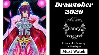Drawtober | Inktober 2020, день 6, Fancy | Prismacolor Art в покадровой обработке | Королева-воин